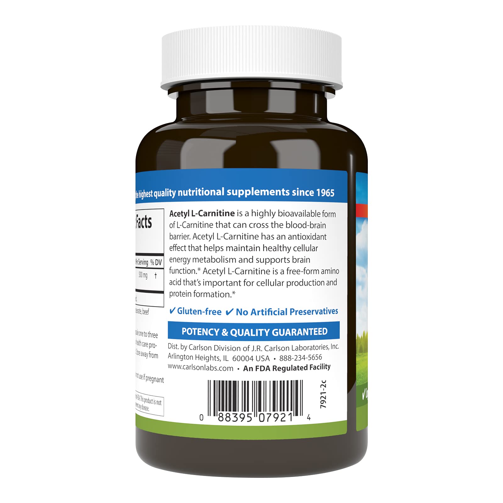 Foto 4 pulgar | Suplemento Carlson Labs Acetil L-carnitina 500 Mg 120 Cápsulas - Venta Internacional.