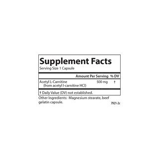 Foto 4 | Suplemento Carlson Labs Acetil L-carnitina 500 Mg 120 Cápsulas - Venta Internacional.
