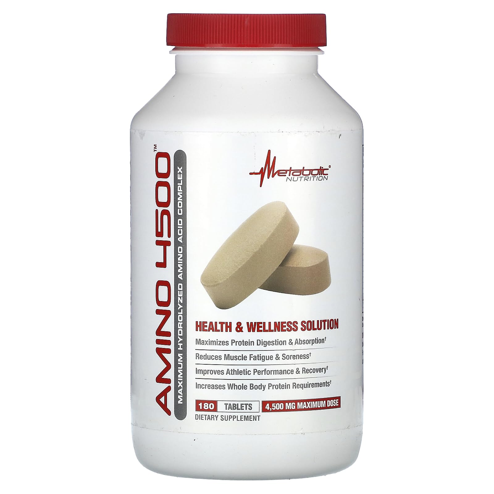 Foto 2 pulgar | Suplemento Metabolic Nutrition Amino 4500 Comprimidos 180 Unidades - Venta Internacional.