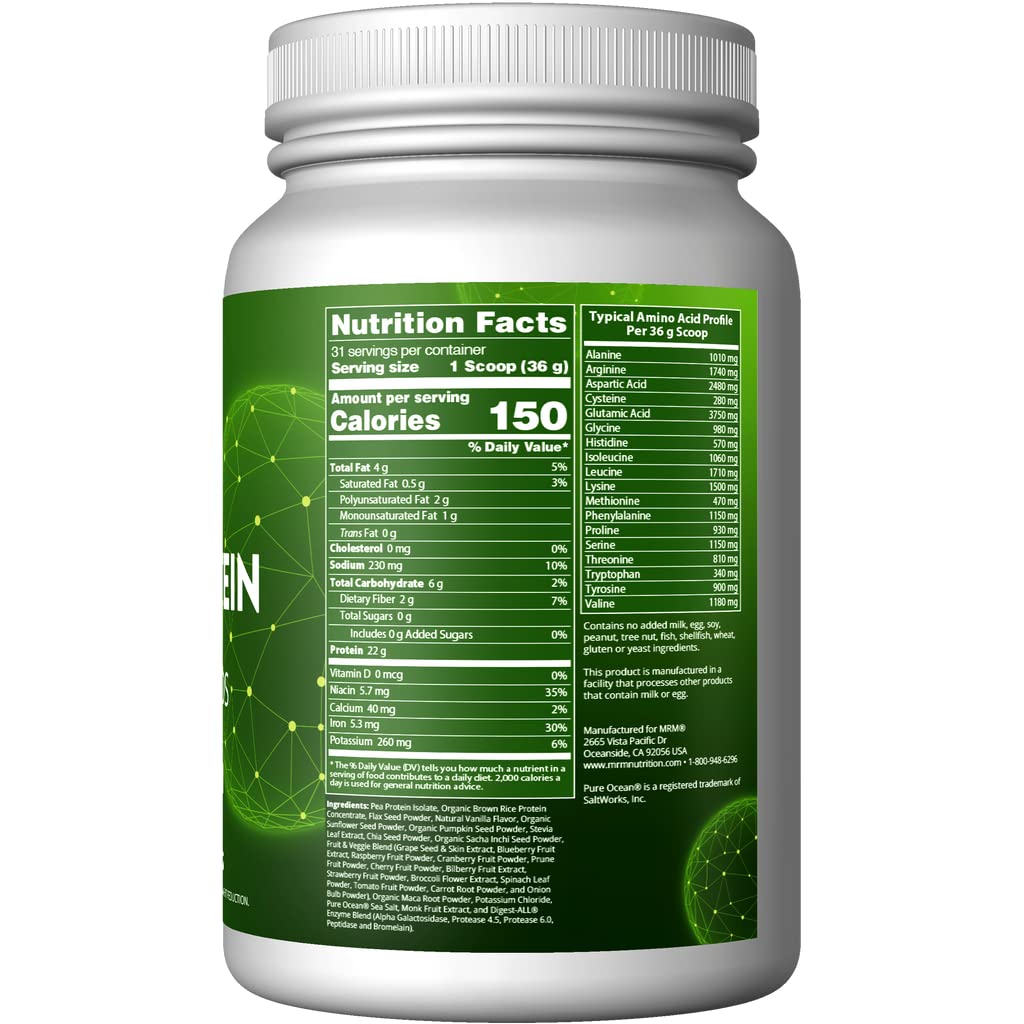 Foto 3 pulgar | Proteína En Polvo Mrm Veggie Protein Con Sabor A Vainilla, 1,13 Kg - Venta Internacional.