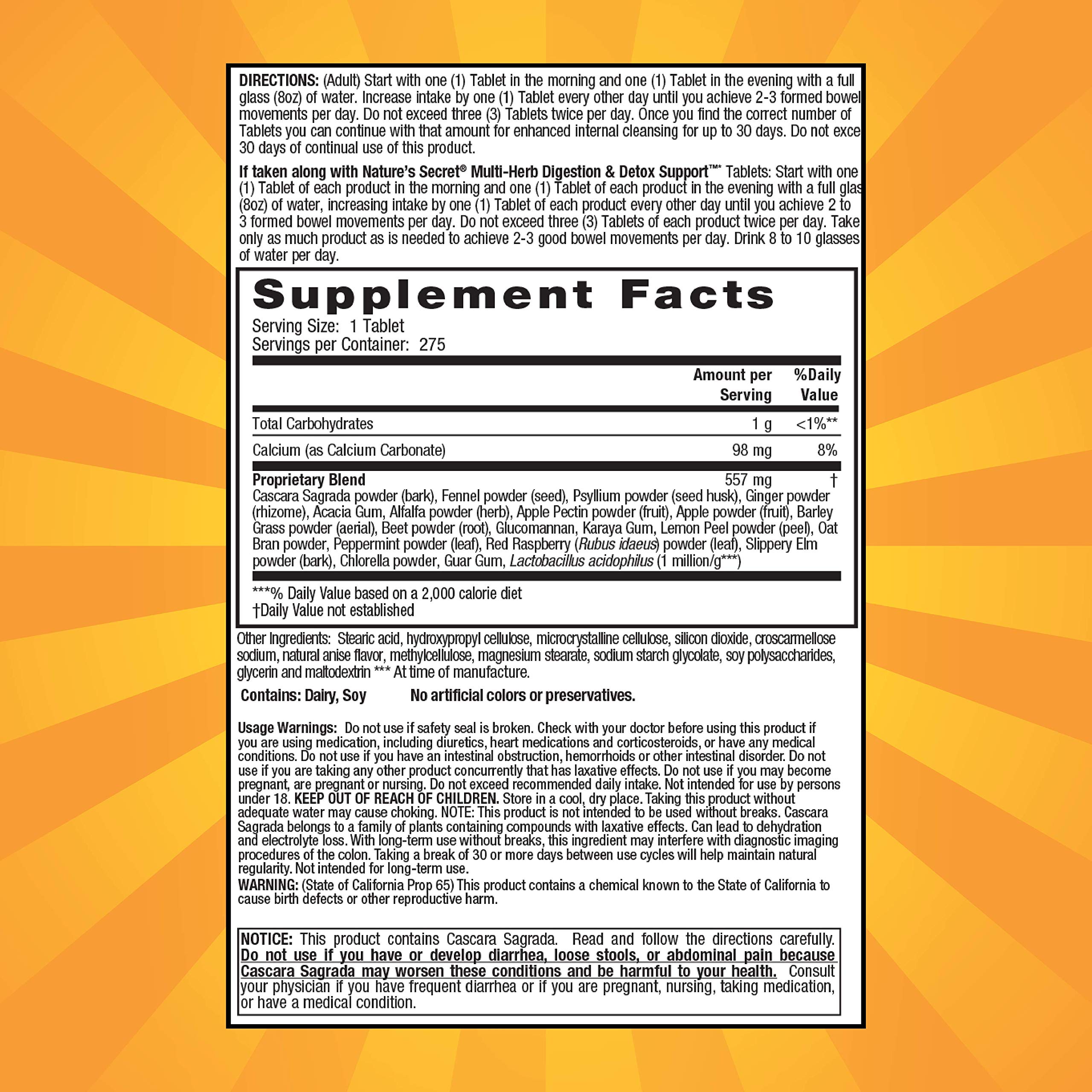 Foto 3 pulgar | Suplemento Nature's Secret Multi-herb Colon Cleanse 275 Tabletas - Venta Internacional.
