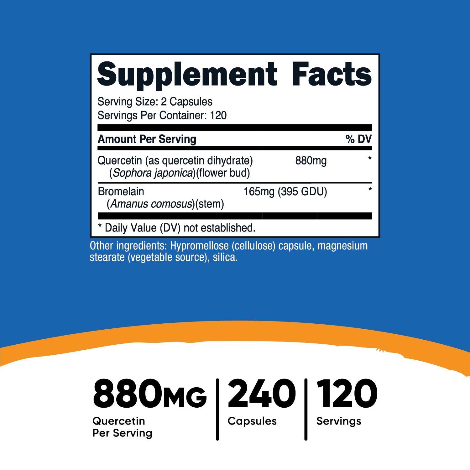 Foto 3 pulgar | Suplemento Nutricost Quercetina 880 Mg Con Bromelina 240 Cápsulas - Venta Internacional.