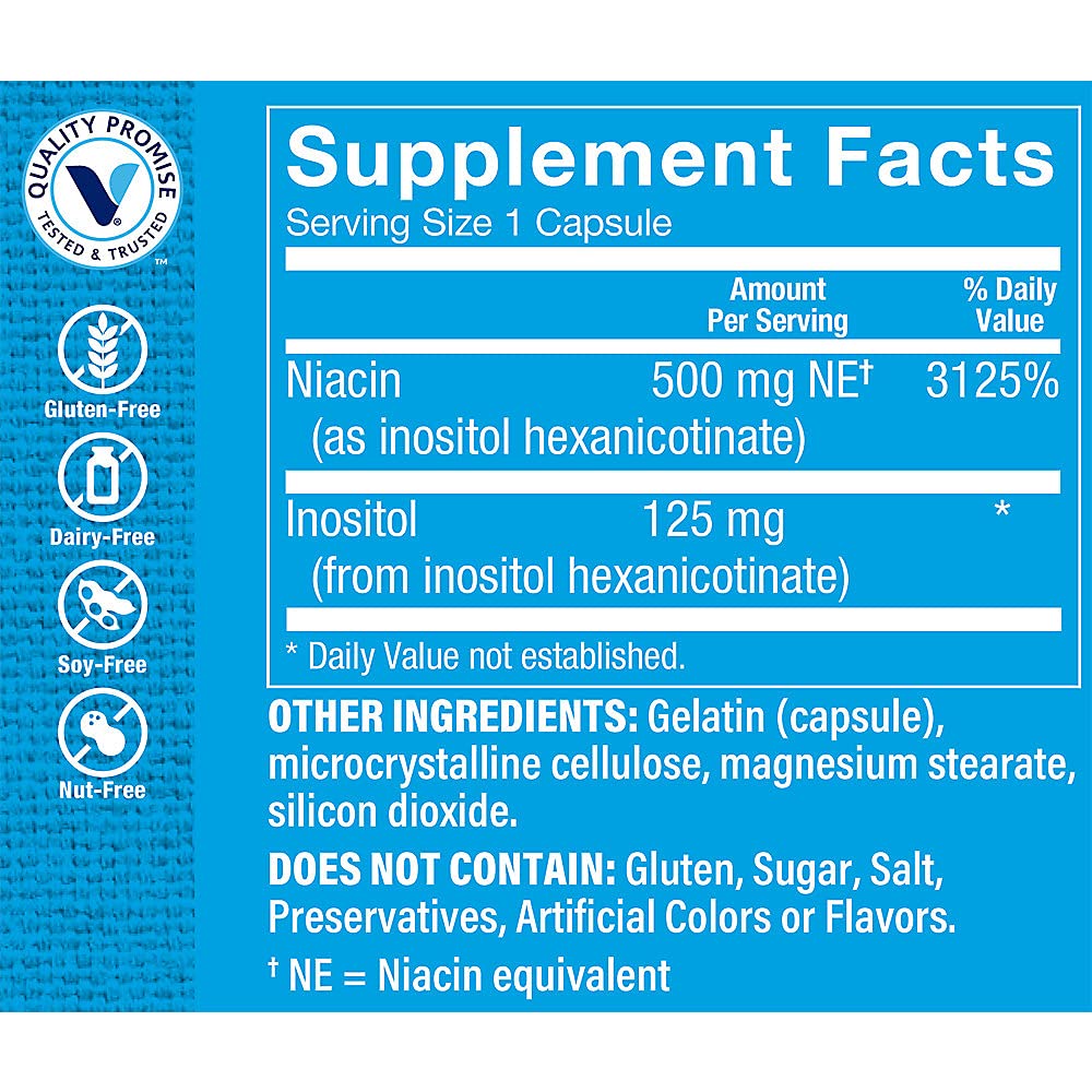 Foto 4 pulgar | Suplemento De Niacina The Vitamin Shoppe No Flush, 500 Mg (100 Cápsulas) - Venta Internacional.