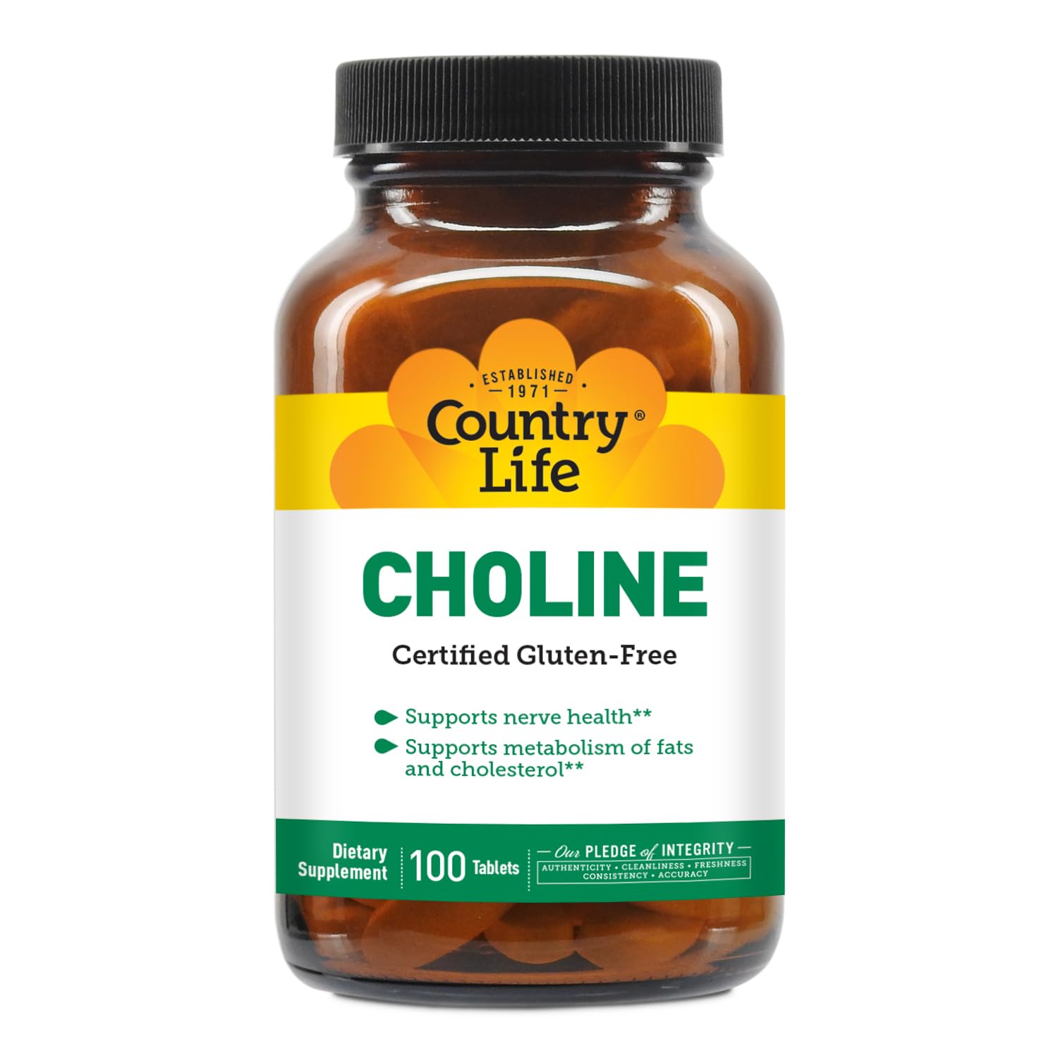 Foto 2 pulgar | Suplemento Country Life Choline 266 Mg 100 Comprimidos - Venta Internacional.