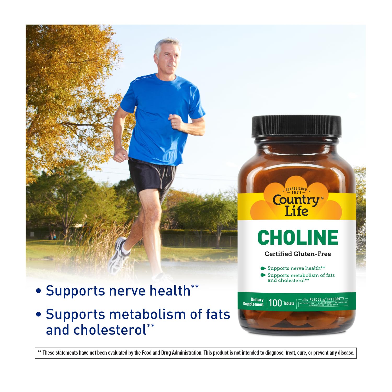 Foto 3 pulgar | Suplemento Country Life Choline 266 Mg 100 Comprimidos - Venta Internacional.