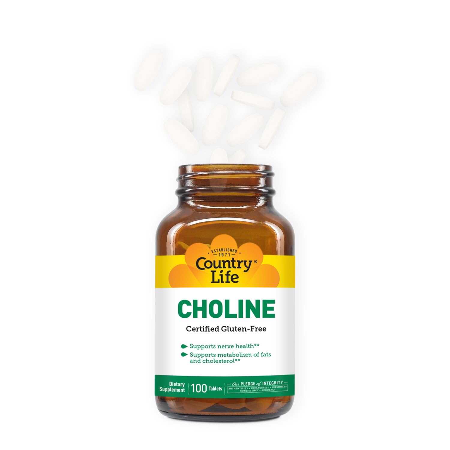 Foto 7 pulgar | Suplemento Country Life Choline 266 Mg 100 Comprimidos - Venta Internacional.
