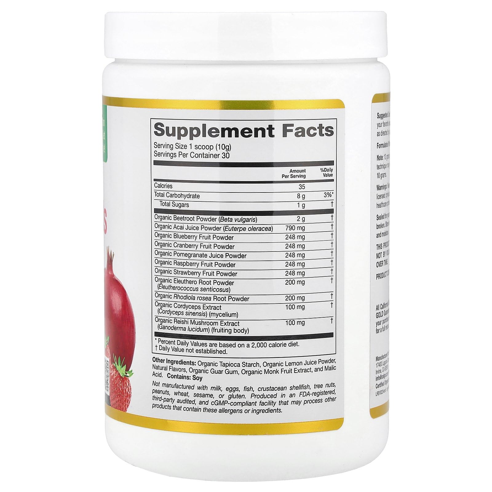 Foto 3 pulgar | Superfoods California Gold Nutrition Superfoods Rojos, 300 G - Venta Internacional.