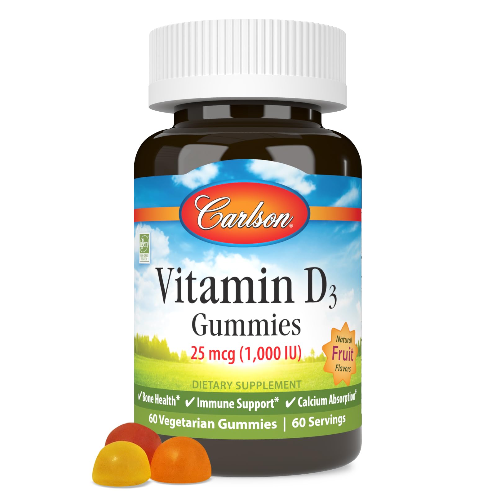 Foto 2 pulgar | Suplemento De Gomitas Carlson Con Vitamina D3 De 1000 Ui Para La Salud Ósea - Venta Internacional.