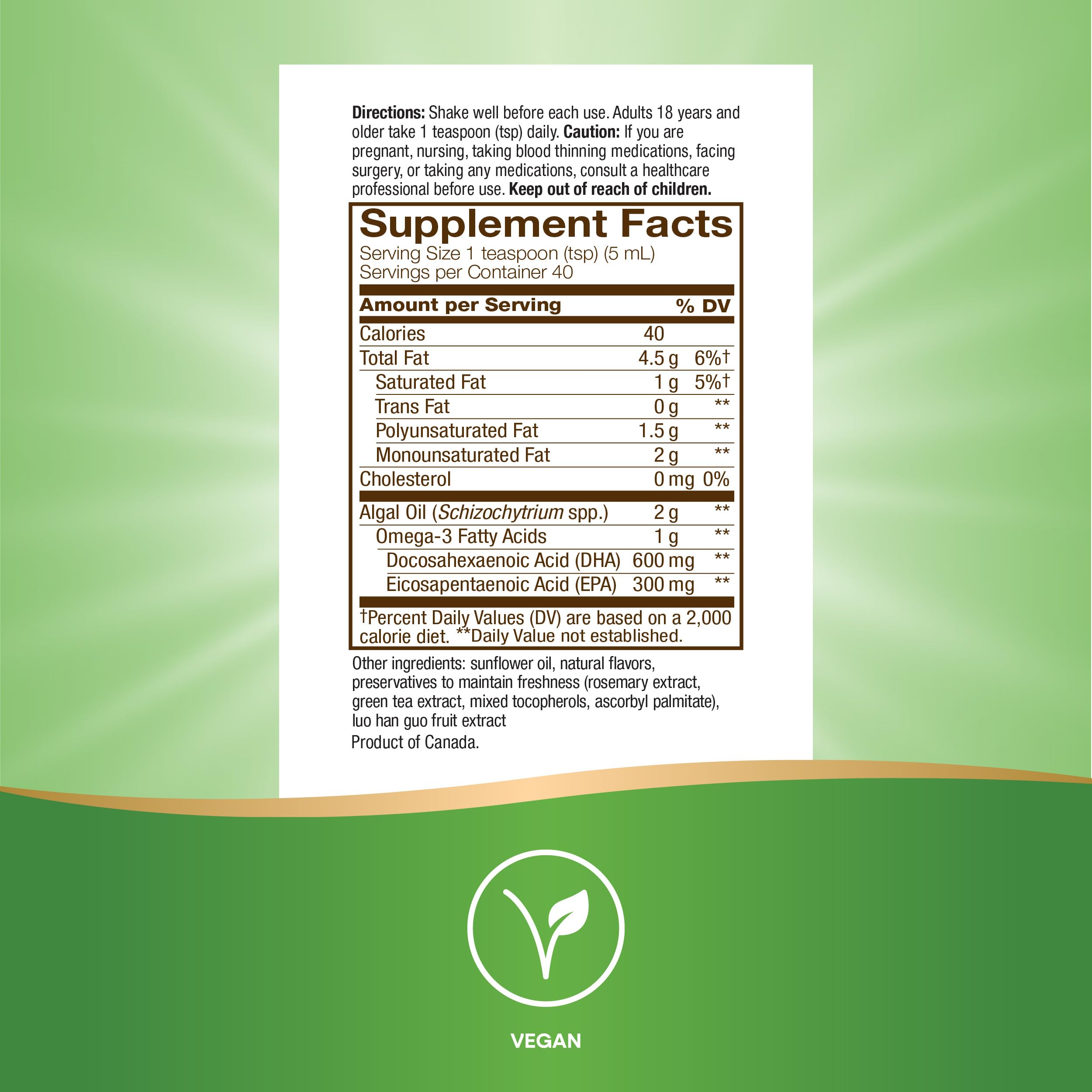Foto 5 pulgar | Suplemento Nature's Way Nutravege De Omega-3 A Base De Plantas, 200 Ml - Venta Internacional.