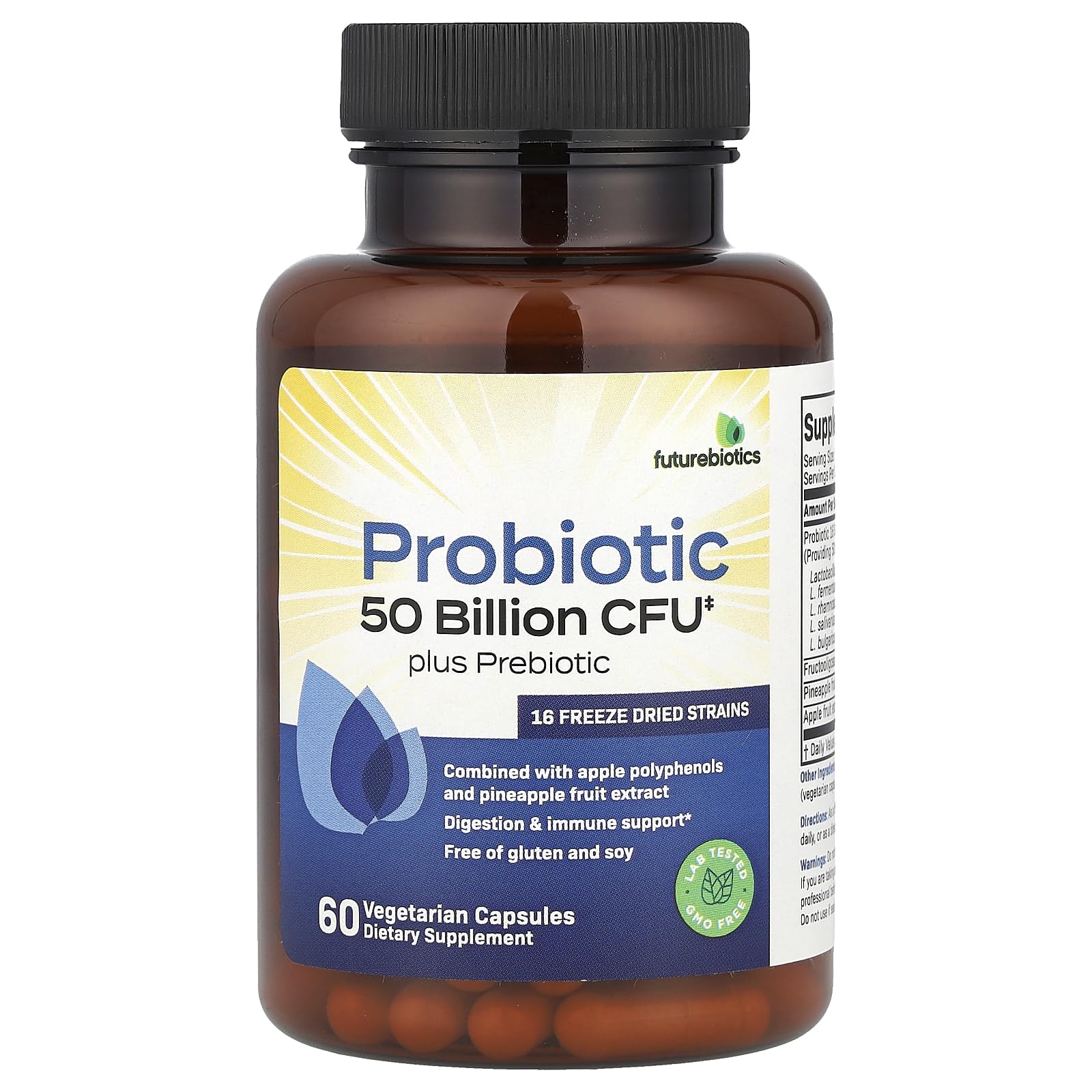 Foto 2 pulgar | Suplemento Futurebiotics Probiotic, 50 Mil Millones De Cfu, 60 Cápsulas - Venta Internacional.