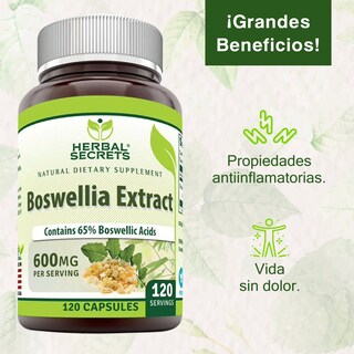 Foto 3 | Herbal Secrets Boswellia Serrata 600 Mg 120 Cápsulas | Antiinflamatorio Natural Para Articulaciones