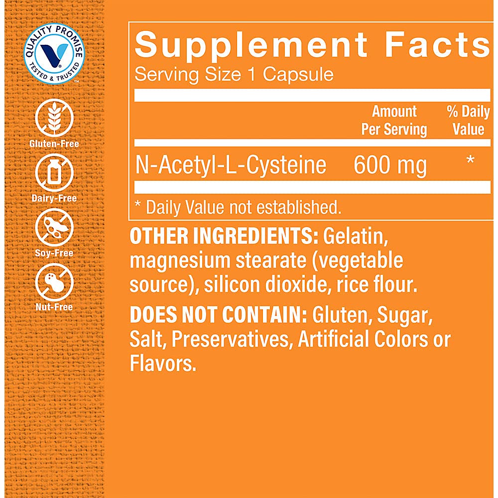Foto 4 pulgar | Complemente La N-acetil-l-cisteína Nac De The Vitamin Shoppe, 600 Mg - Venta Internacional.
