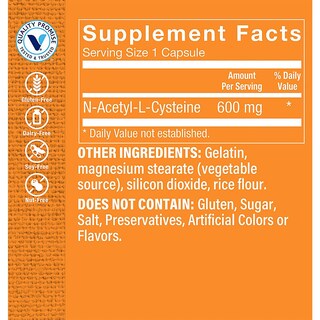 Foto 3 | Complemente La N-acetil-l-cisteína Nac De The Vitamin Shoppe, 600 Mg - Venta Internacional.