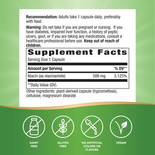 Foto 2 | Suplemento Nature's Way De Niacinamida 500 Mg 100 Cápsulas - Venta Internacional.
