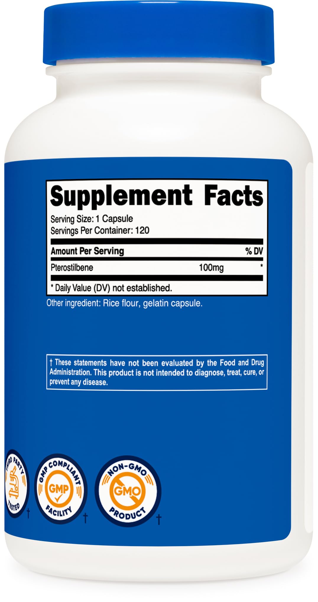 Foto 6 pulgar | Suplemento Nutricost Pterostilbene 100 Mg 120 Cápsulas - Venta Internacional.