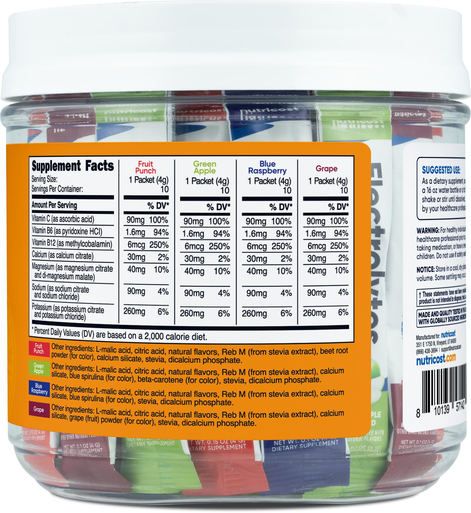 Foto 6 pulgar | Paquete De 40 Barras Nutricost Advanced Hydration Del Complejo Electrolítico - Venta Internacional.
