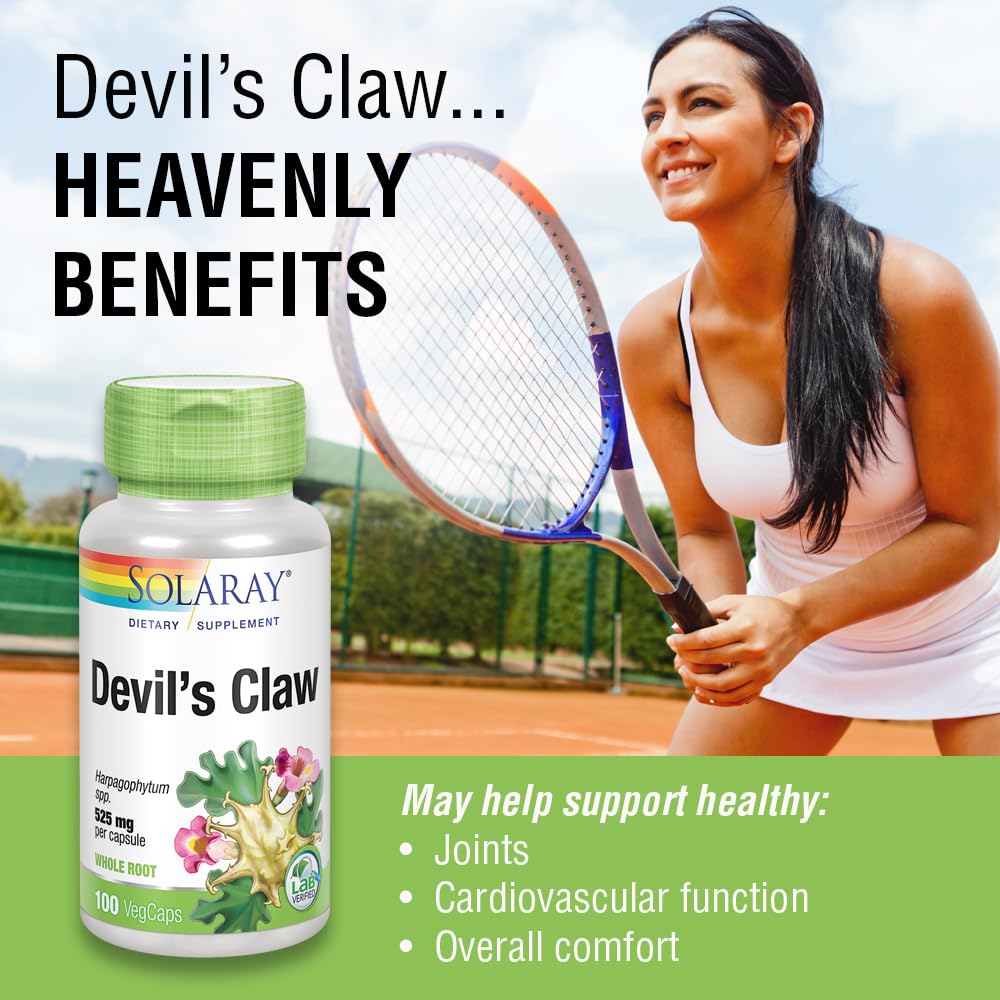 Foto 5 pulgar | Suplemento Solaray Devils Claw Root 525 Mg, 100 Cápsulas Vegetales - Venta Internacional.