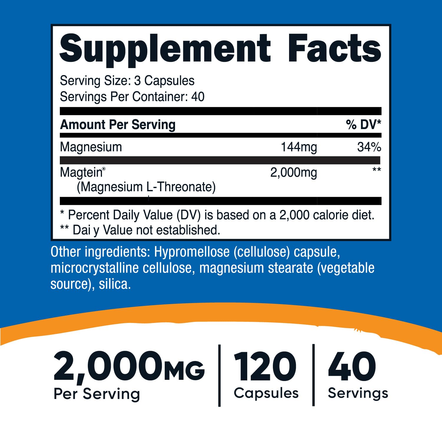 Foto 3 pulgar | Suplemento Nutricost L-treonato De Magnesio Magtein 2000 Mg - Venta Internacional.