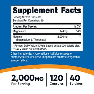 Foto 2 | Suplemento Nutricost L-treonato De Magnesio Magtein 2000 Mg - Venta Internacional.
