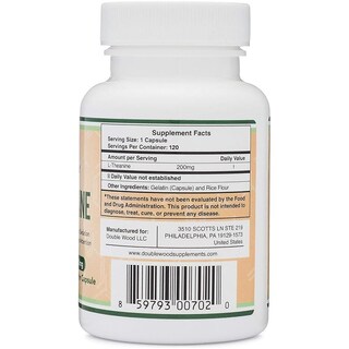 Foto 2 | Double Wood L-theanine 200 Mg 120 Cápsulas | Relajación, Estrés Y Equilibrio Emocional