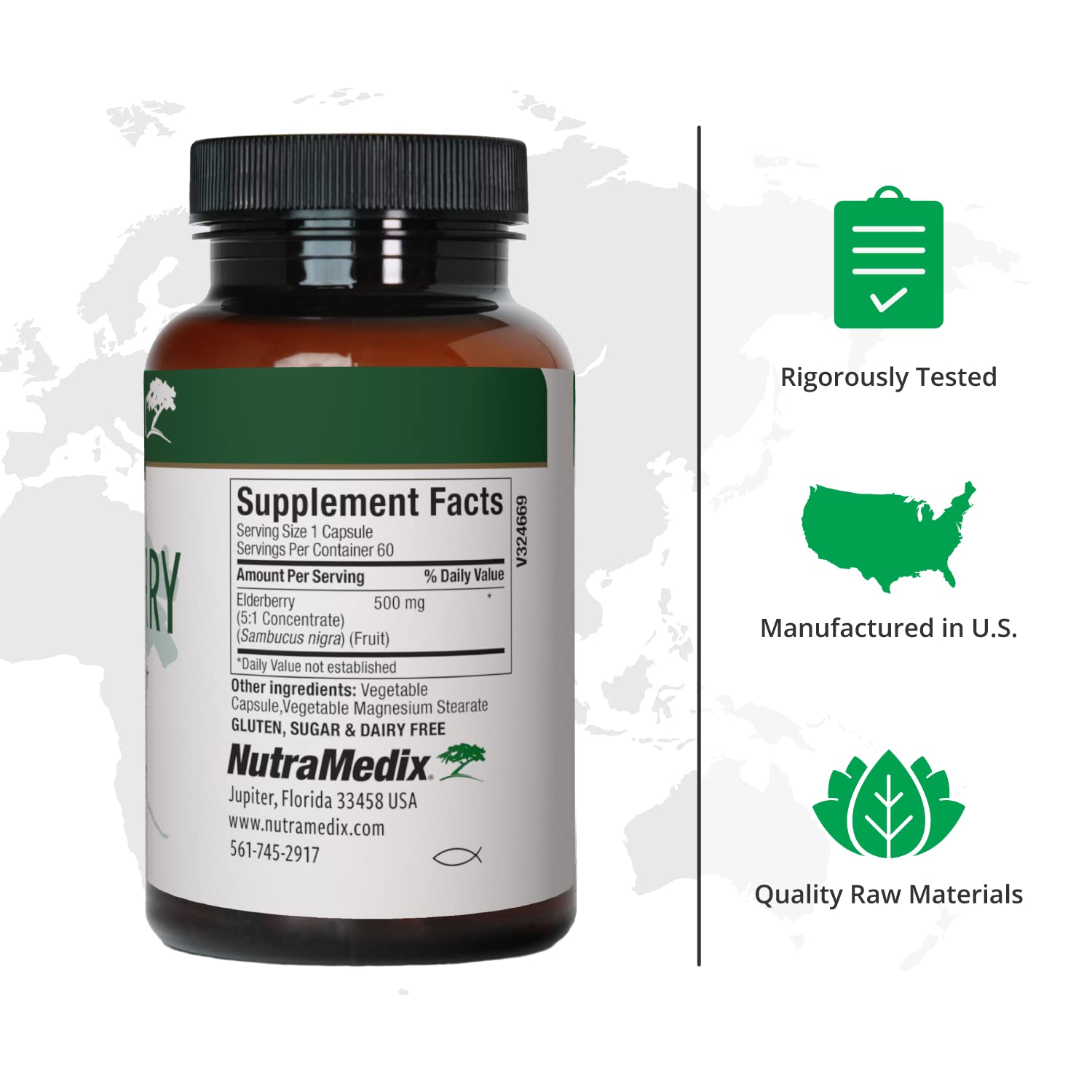 Foto 2 | Cápsulas De Suplemento Nutramedix Extracto De Saúco 500 Mg X60 - Venta Internacional.