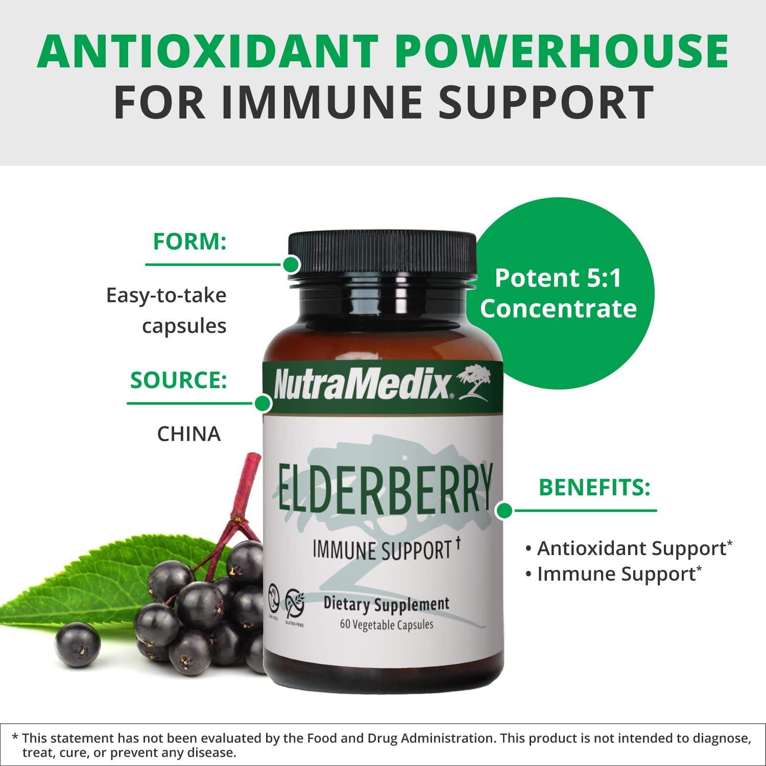 Foto 4 | Cápsulas De Suplemento Nutramedix Extracto De Saúco 500 Mg X60 - Venta Internacional.