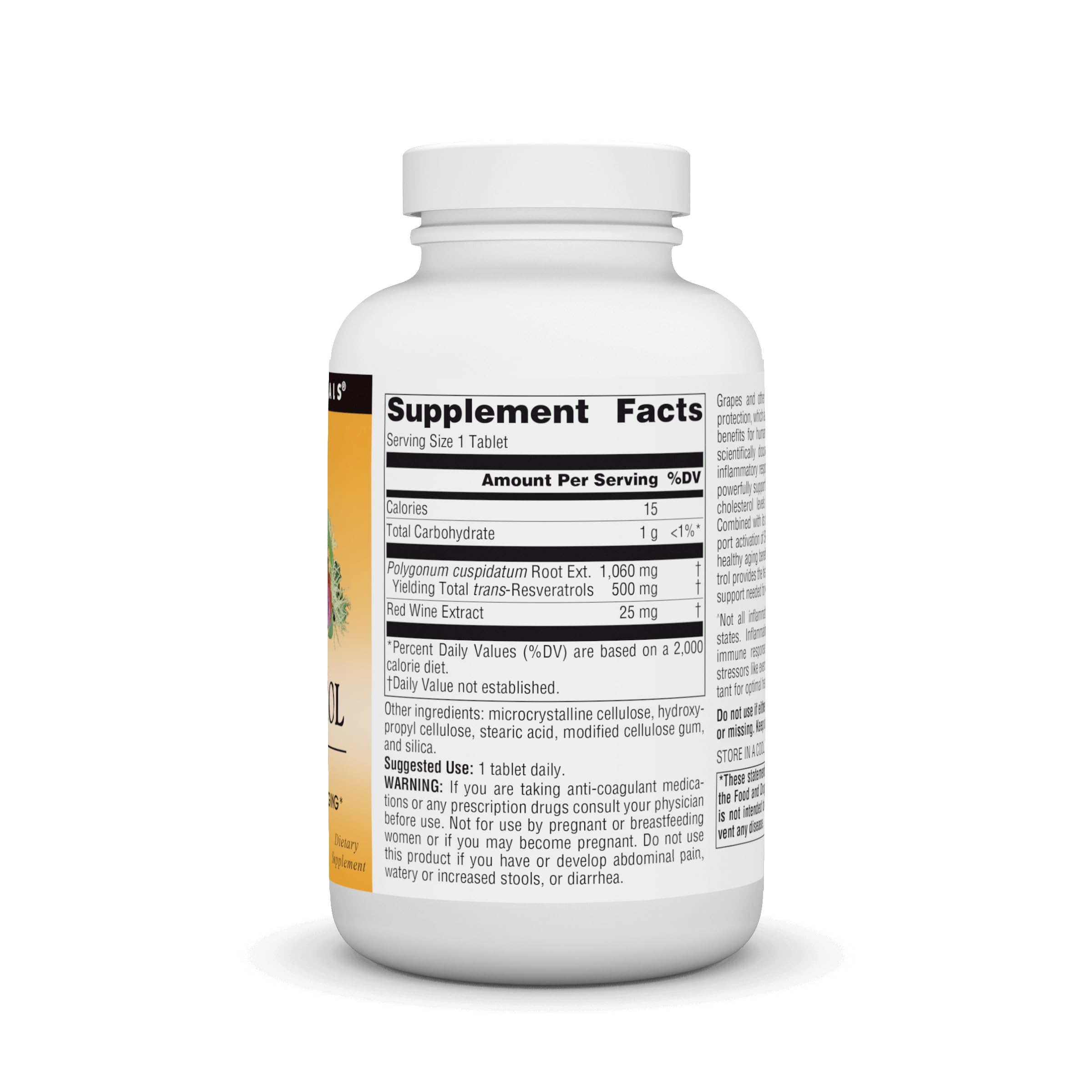 Foto 3 pulgar | Supplement Source Naturals Resveratrol 500 500 Mg - 120 Tabletas - Venta Internacional.