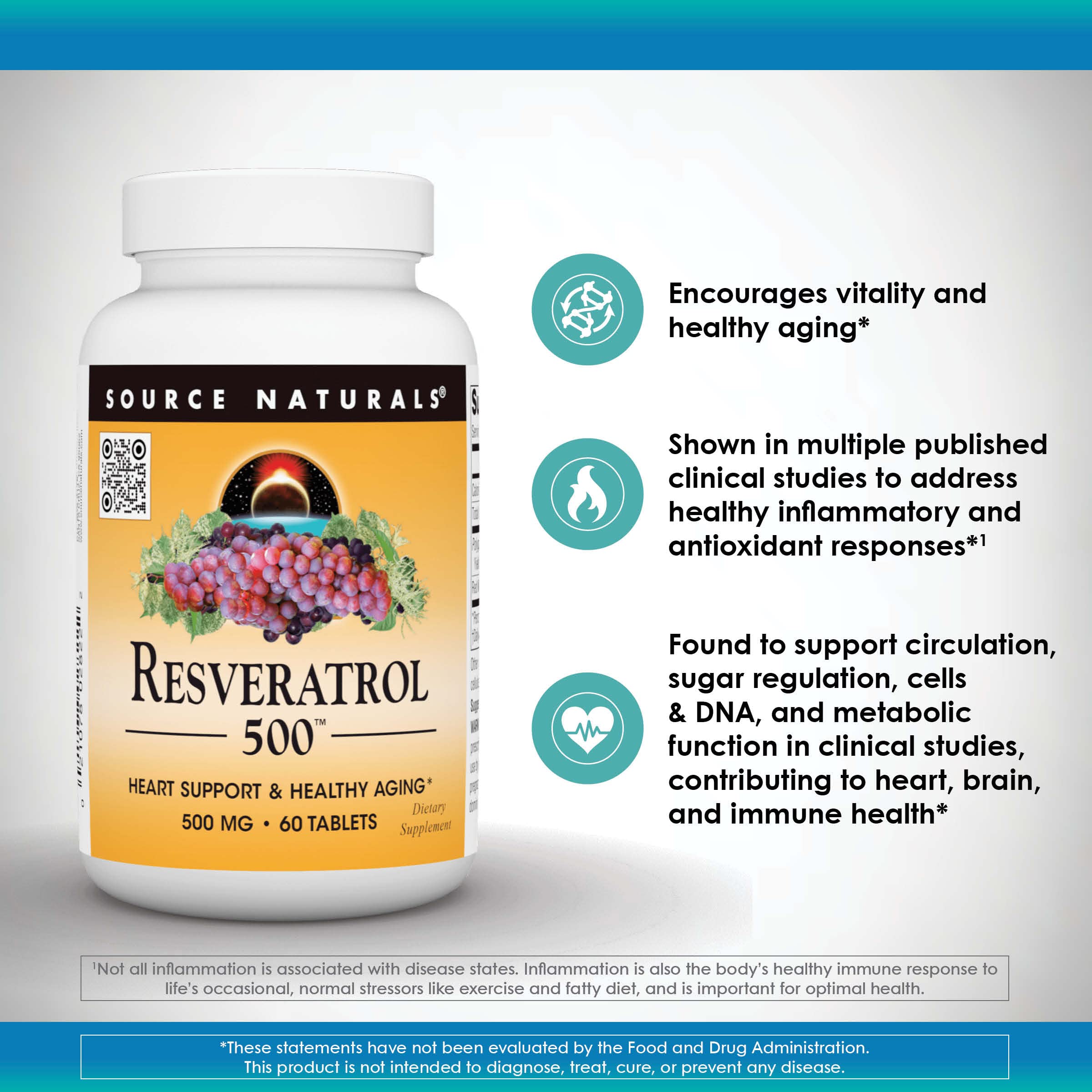 Foto 7 pulgar | Supplement Source Naturals Resveratrol 500 500 Mg - 120 Tabletas - Venta Internacional.