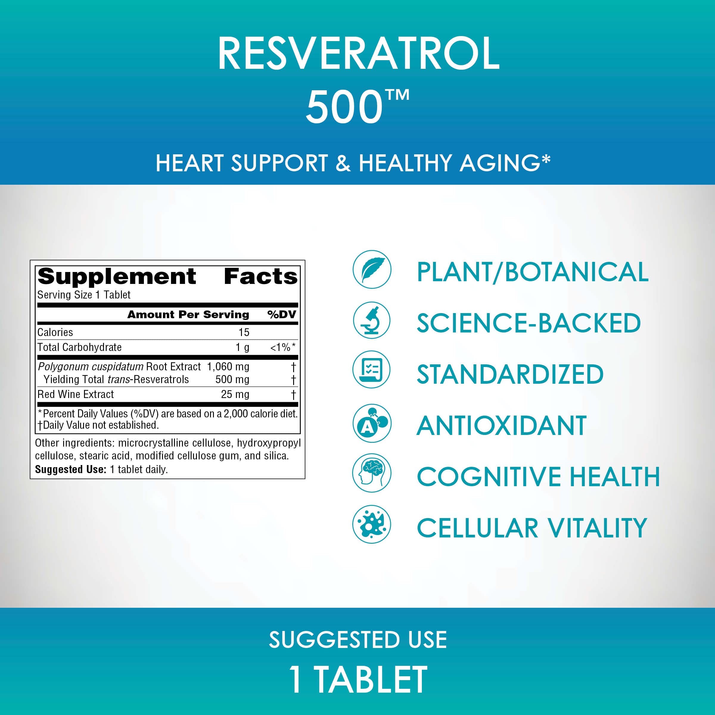 Foto 8 pulgar | Supplement Source Naturals Resveratrol 500 500 Mg - 120 Tabletas - Venta Internacional.