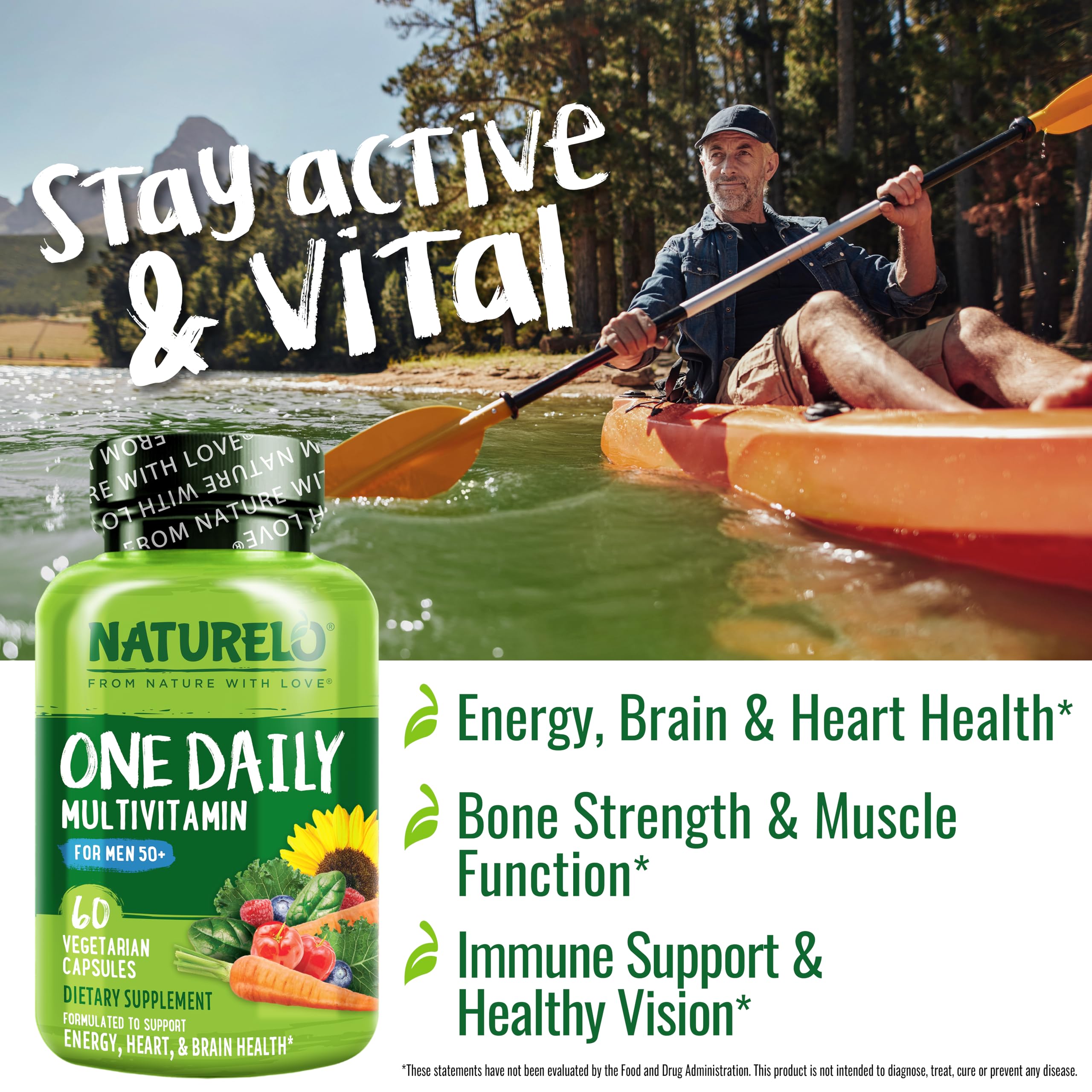 Foto 6 pulgar | Multivitamínico Naturelo Para Hombres Mayores De 50 Años, Un Día, 60 Cápsulas Vegetarianas - Venta Internacional.
