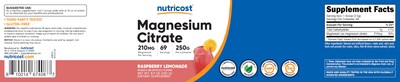Foto 6 | Citrato De Magnesio En Polvo Nutricost Limonada De Frambuesa 250g - Venta Internacional.