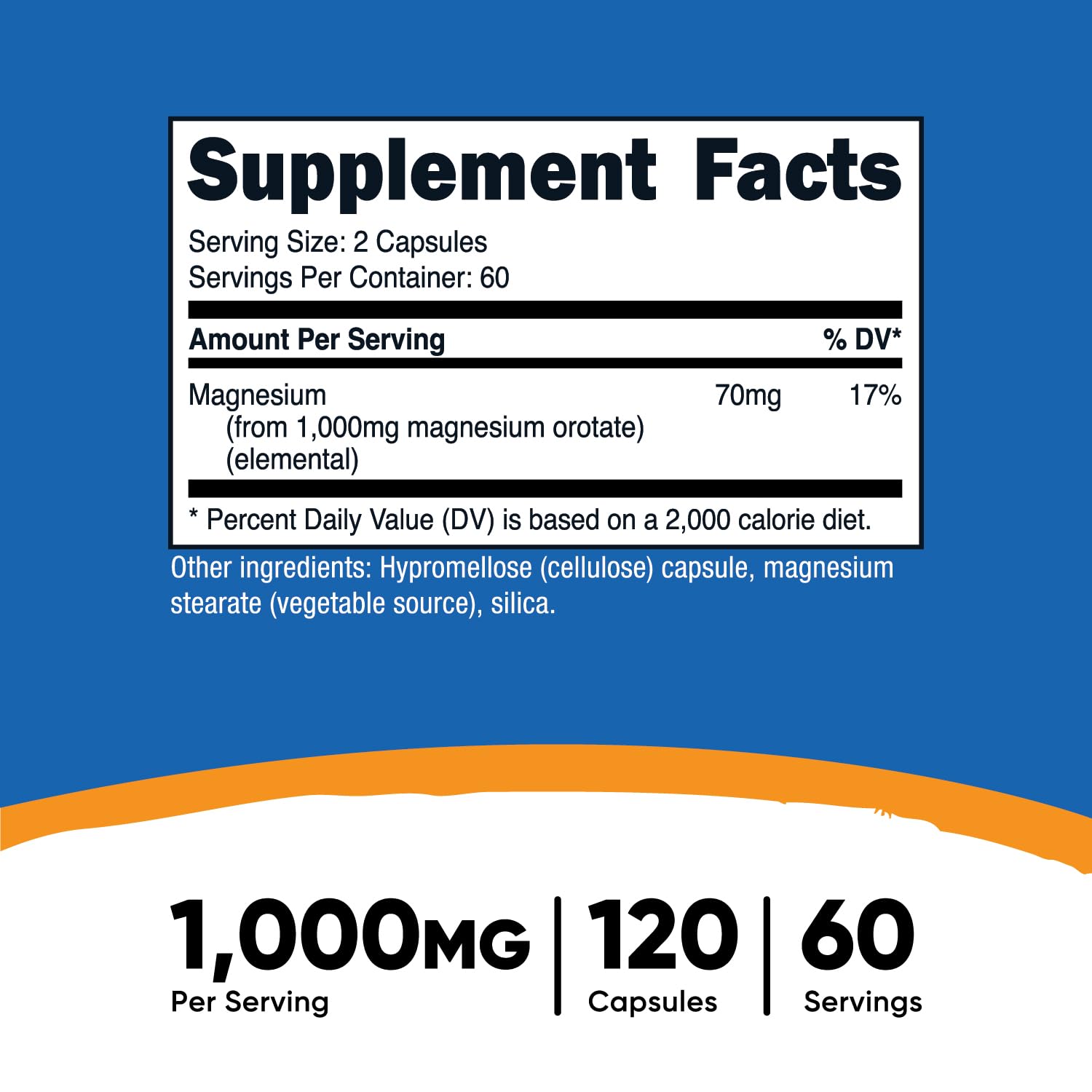 Foto 3 pulgar | Suplemento Nutricost De Orotato De Magnesio 1000 Mg 120 Cápsulas - Venta Internacional.