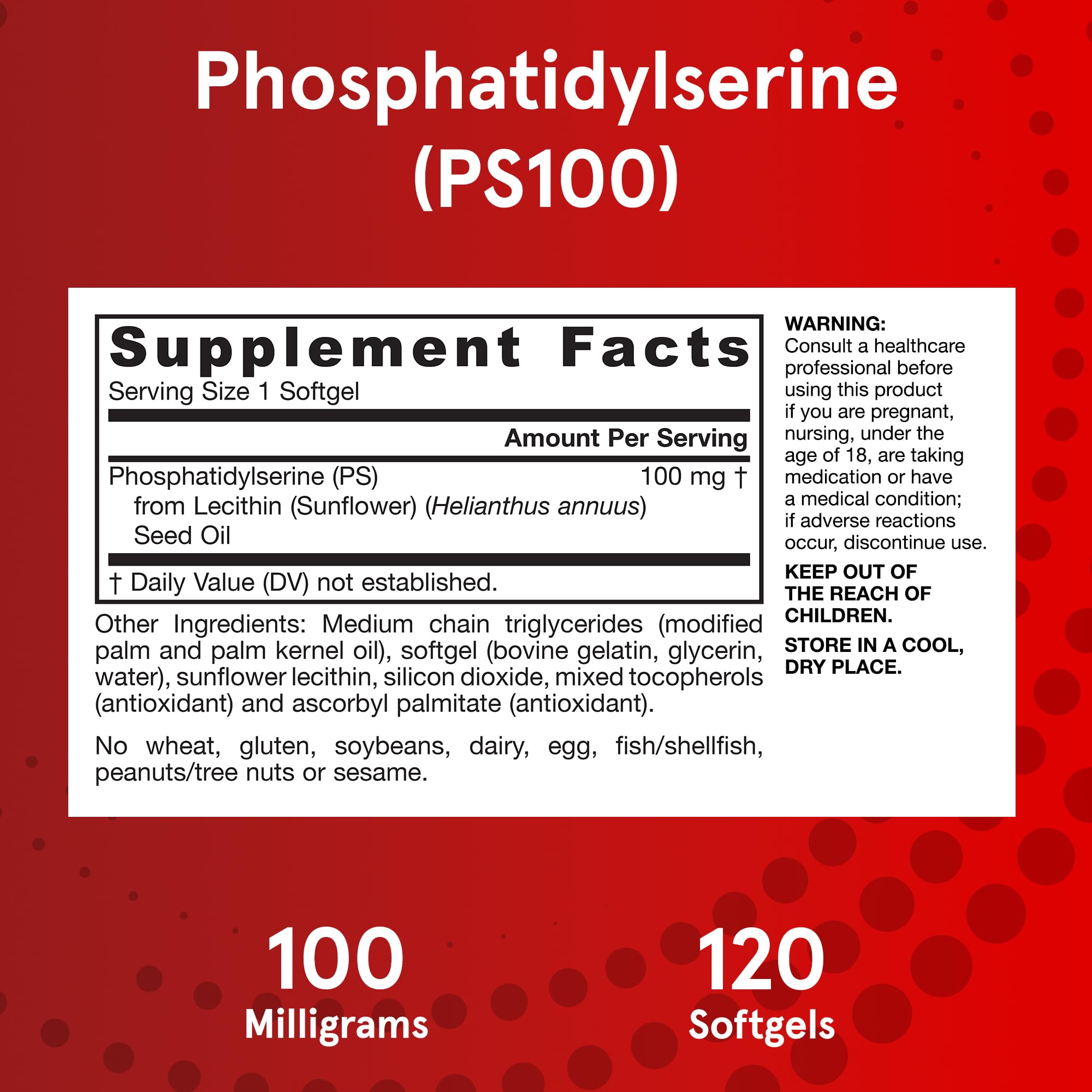Foto 6 pulgar | Suplemento Jarrow Formulas Ps100 De Fosfatidilserina 100 Mg - Venta Internacional.