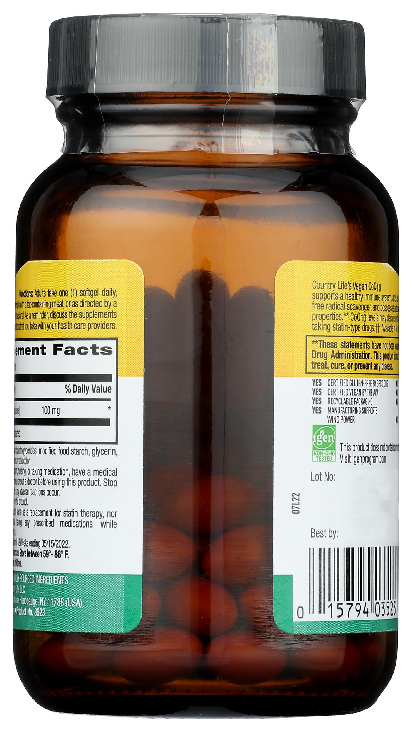 Foto 3 pulgar | Suplemento Country Life Simply Coq10 100 Mg 60 Cápsulas Blandas - Venta Internacional.