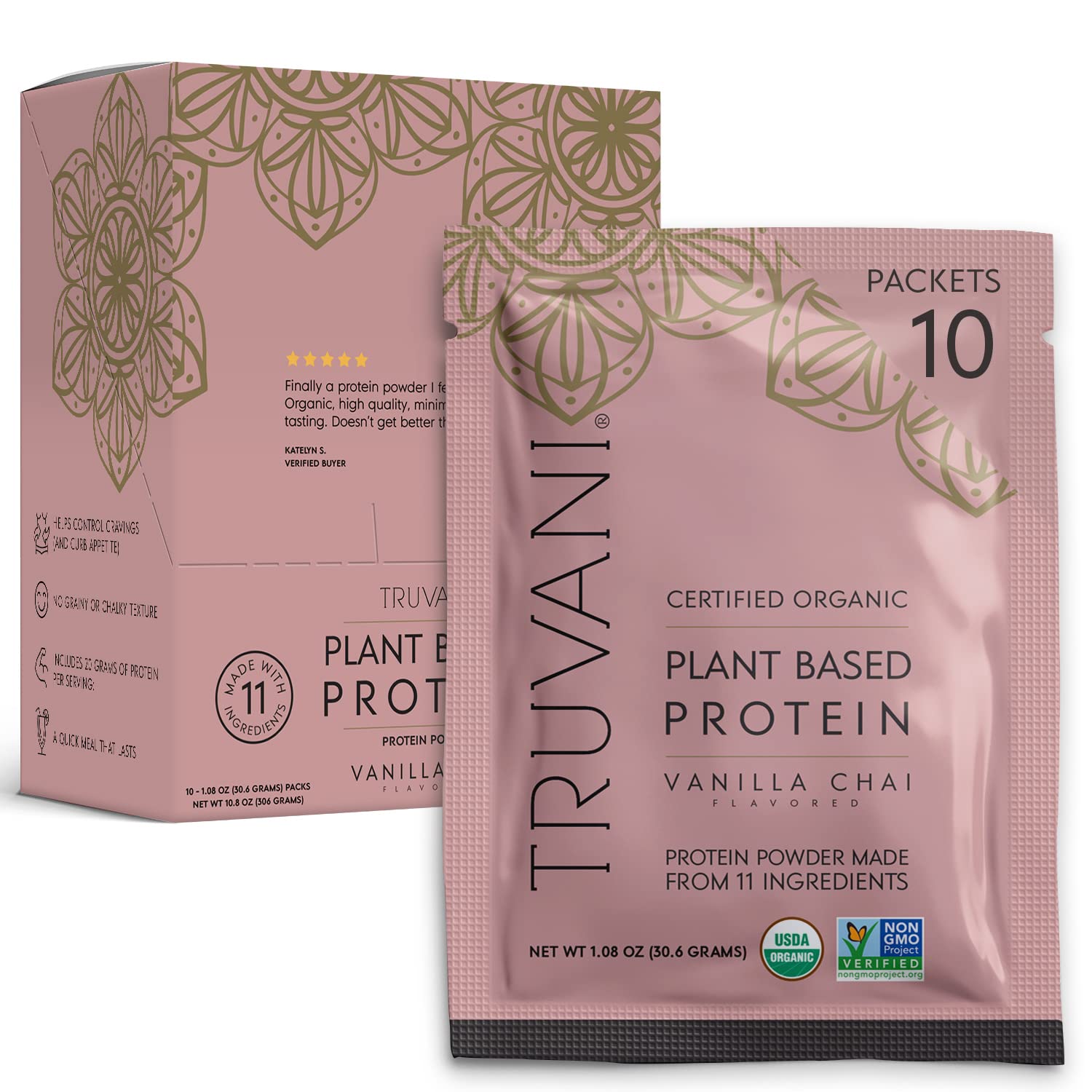 Proteína De Guisante Vegana En Polvo Truvani Vanilla Chai, 20 G De Proteína - Venta Internacional.
