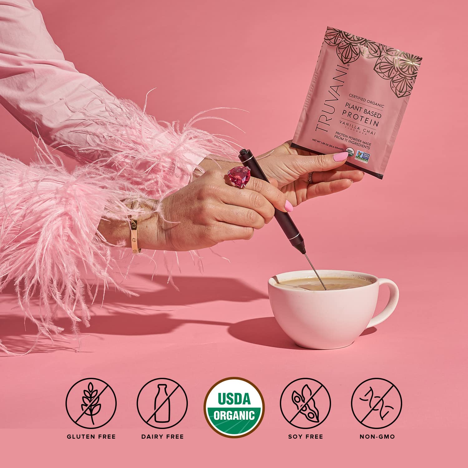 Foto 6 pulgar | Proteína De Guisante Vegana En Polvo Truvani Vanilla Chai, 20 G De Proteína - Venta Internacional.