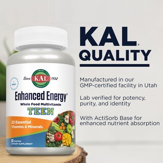 Foto 4 | Suplemento Kal Enhanced Energy Para Adolescentes En Tabletas 60 Tabletas - Venta Internacional.