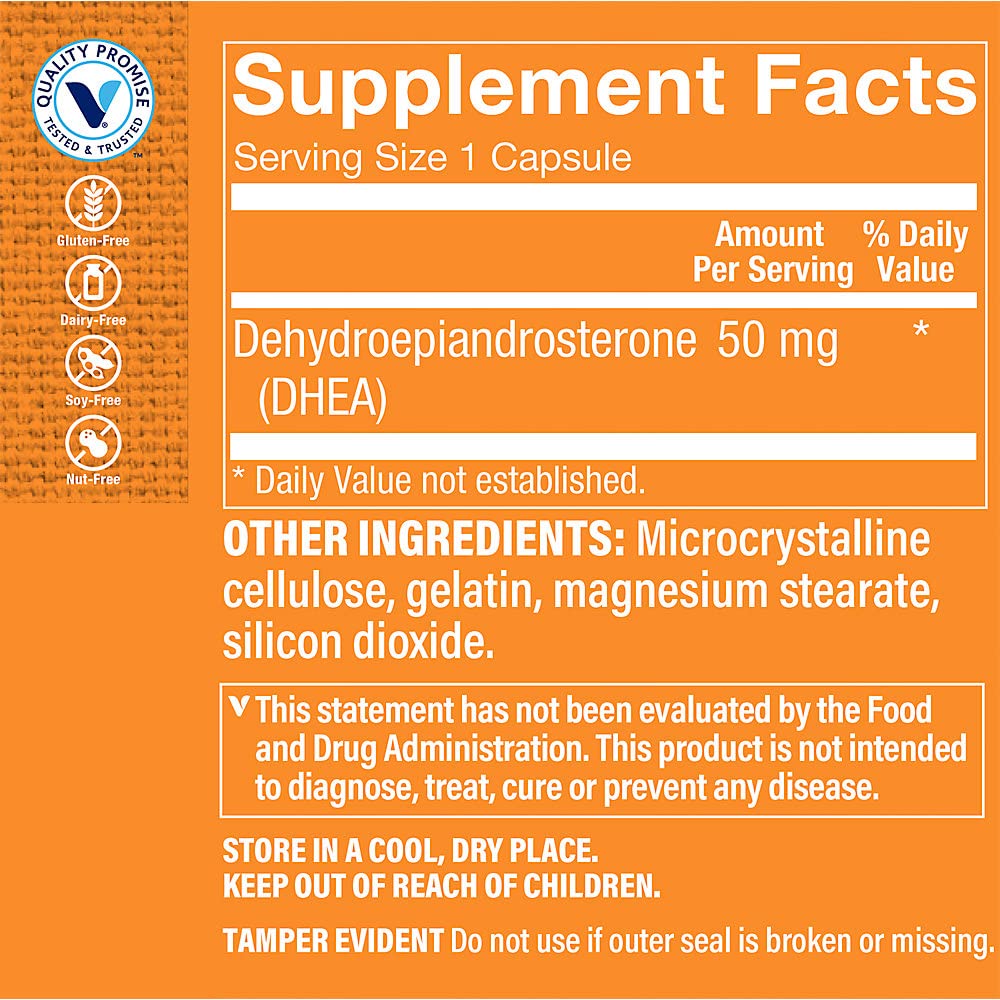 Foto 3 | Complemente El Soporte Hormonal De 50 Mg De Dhea De Vitamin Shoppe - Venta Internacional.