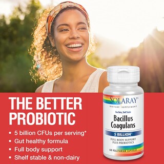 Foto 4 | Suplemento Probiótico Solaray Bacillus Coagulans, 60 Cápsulas Vegetales - Venta Internacional.