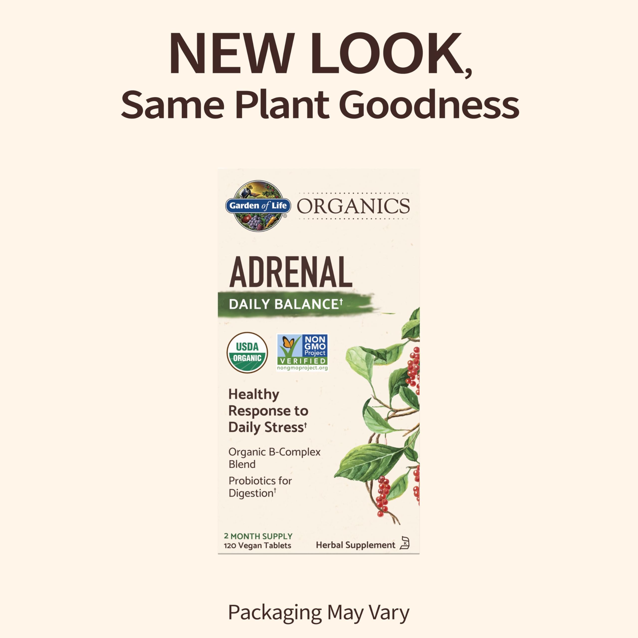 Foto 3 pulgar | Suplemento Garden Of Life Organics Adrenal Daily Balance 120 Comprimidos - Venta Internacional.