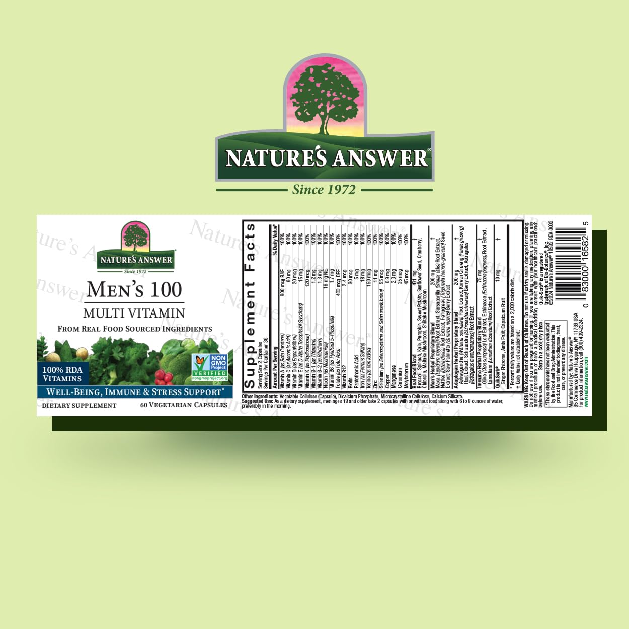 Foto 2 | Multivitamínico Nature's Answer Para Hombre 100 60 Cápsulas - Venta Internacional.