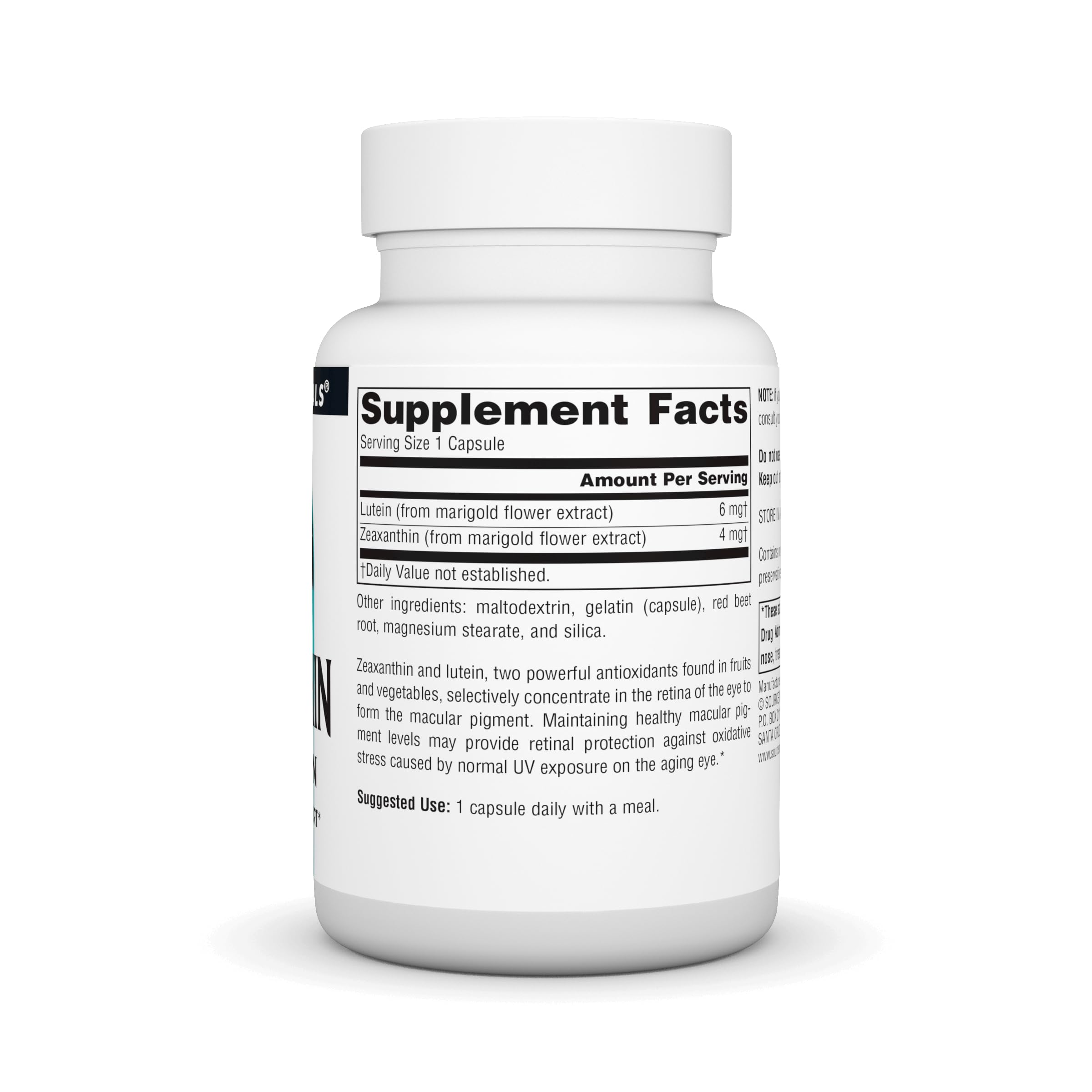 Foto 3 pulgar | Zeaxantina Con Luteína De Supplement Source Naturals, 10 Mg, 60 Cápsulas - Venta Internacional.