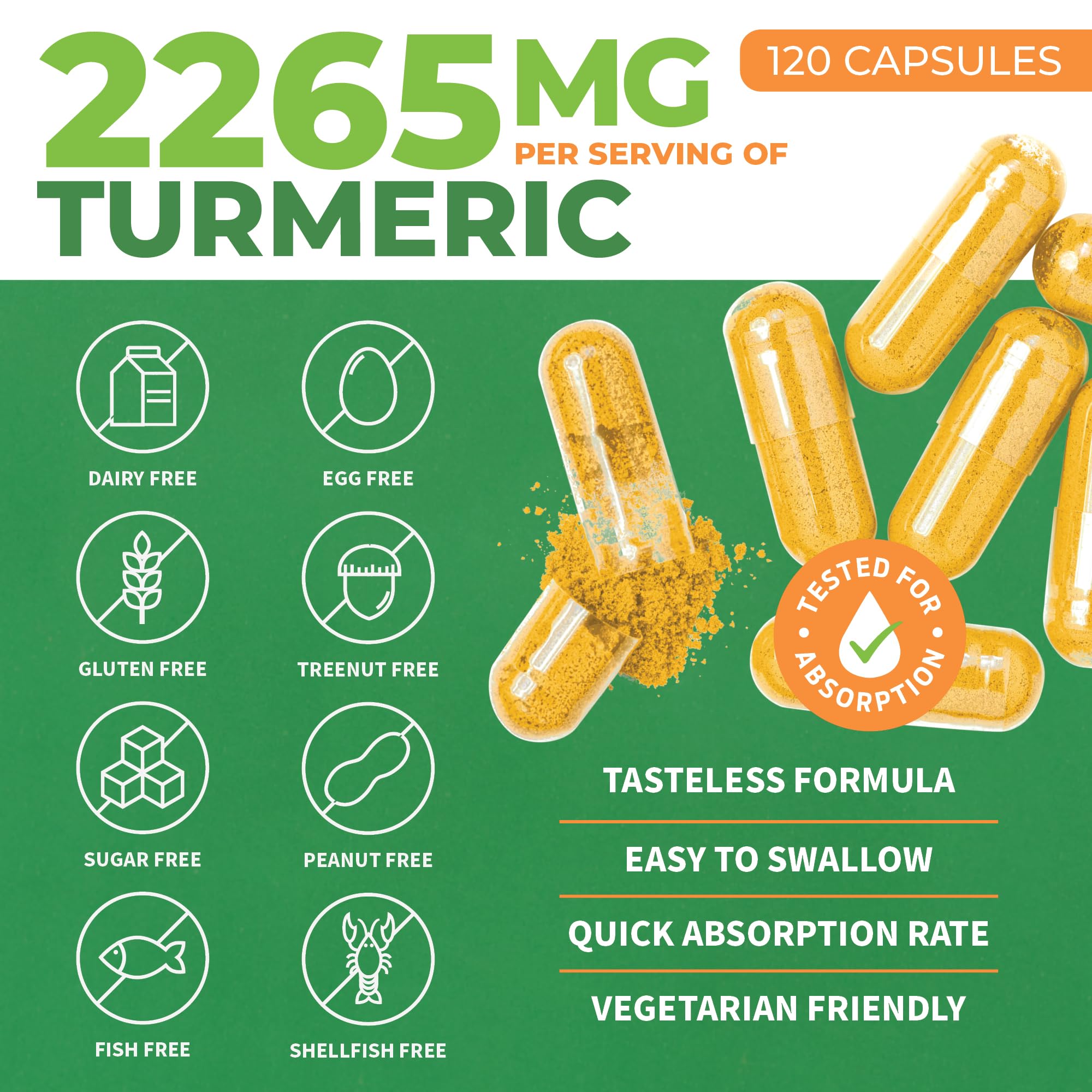 Foto 3 pulgar | Suplemento De Cúrcuma Orgánica Forestleaf 2265 Mg Con Jengibre 120 Cápsulas - Venta Internacional.