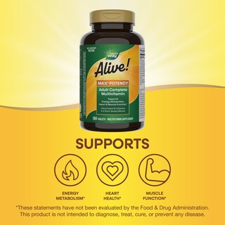 Foto 4 | Multivitamínico Nature's Way Alive! Max3 Potency 180 Comprimidos - Venta Internacional