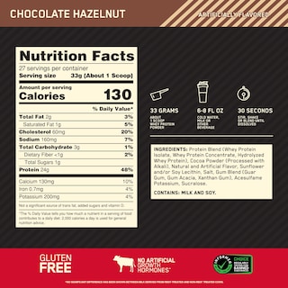 Foto 3 | Proteína En Polvo Optimum Nutrition Gold Standard 100% Whey 907 G - Venta Internacional.