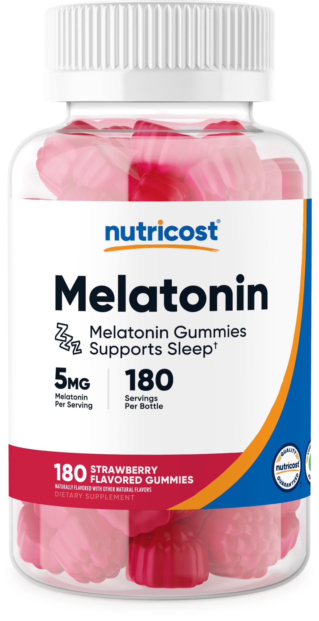 Foto 2 pulgar | Gomitas De Melatonina Nutricost 5 Mg 180 Con Sabor A Fresa - Venta Internacional.