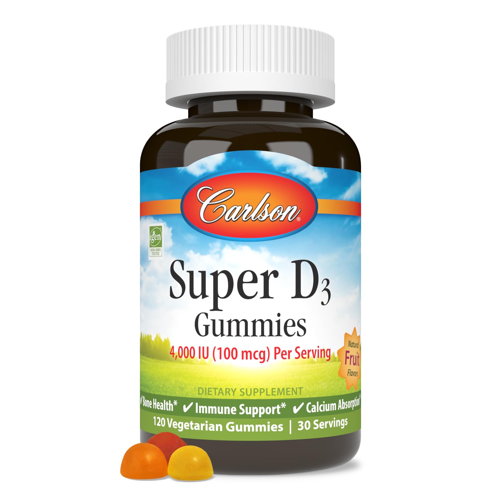Foto 2 pulgar | Suplemento De Gomitas Carlson Super D3 De 4.000 Ui Para La Salud Ósea - Venta Internacional.