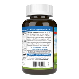 Foto 5 | Suplemento De Gomitas Carlson Super D3 De 4.000 Ui Para La Salud Ósea - Venta Internacional.