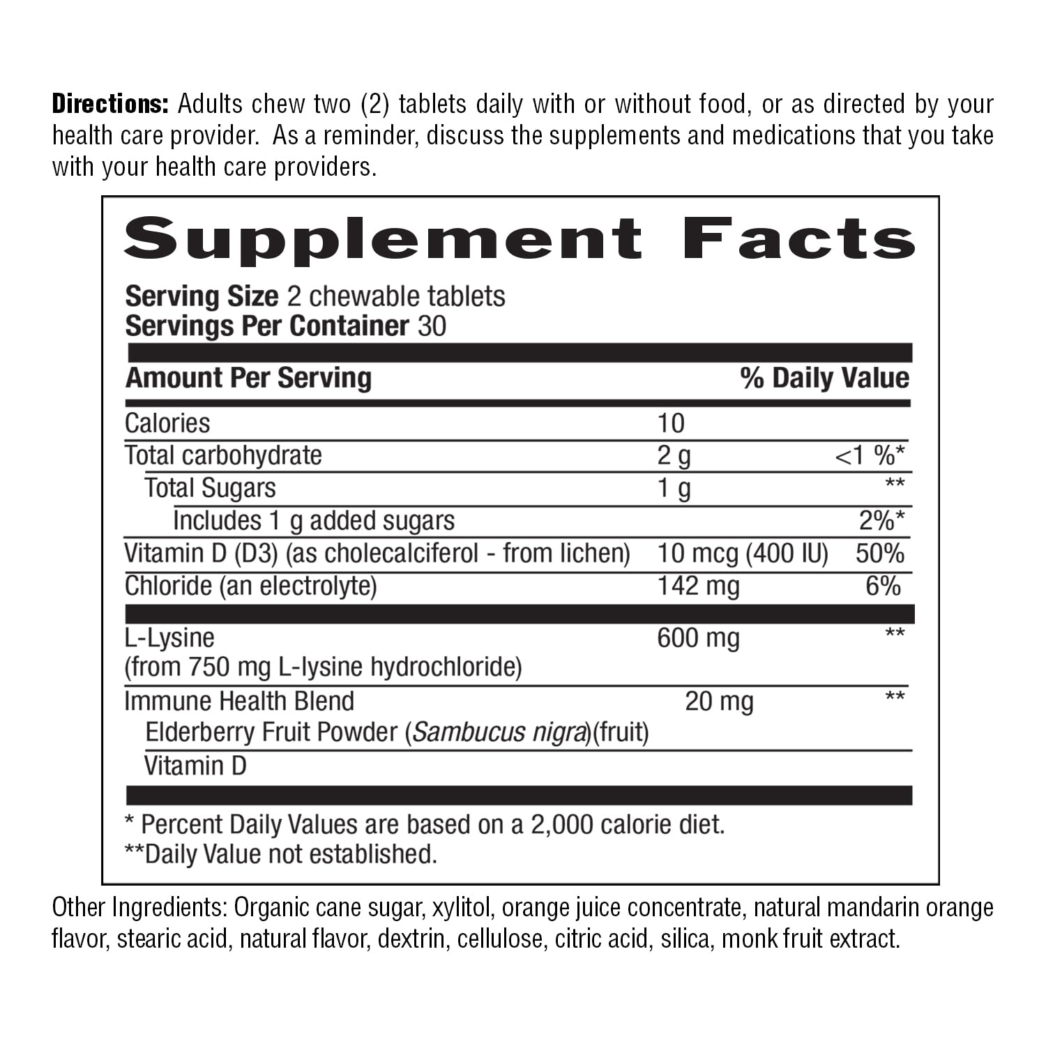 Foto 5 | Suplemento De L-lisina Masticable Con Vitamina D Saúco Para Adultos - Venta Internacional.
