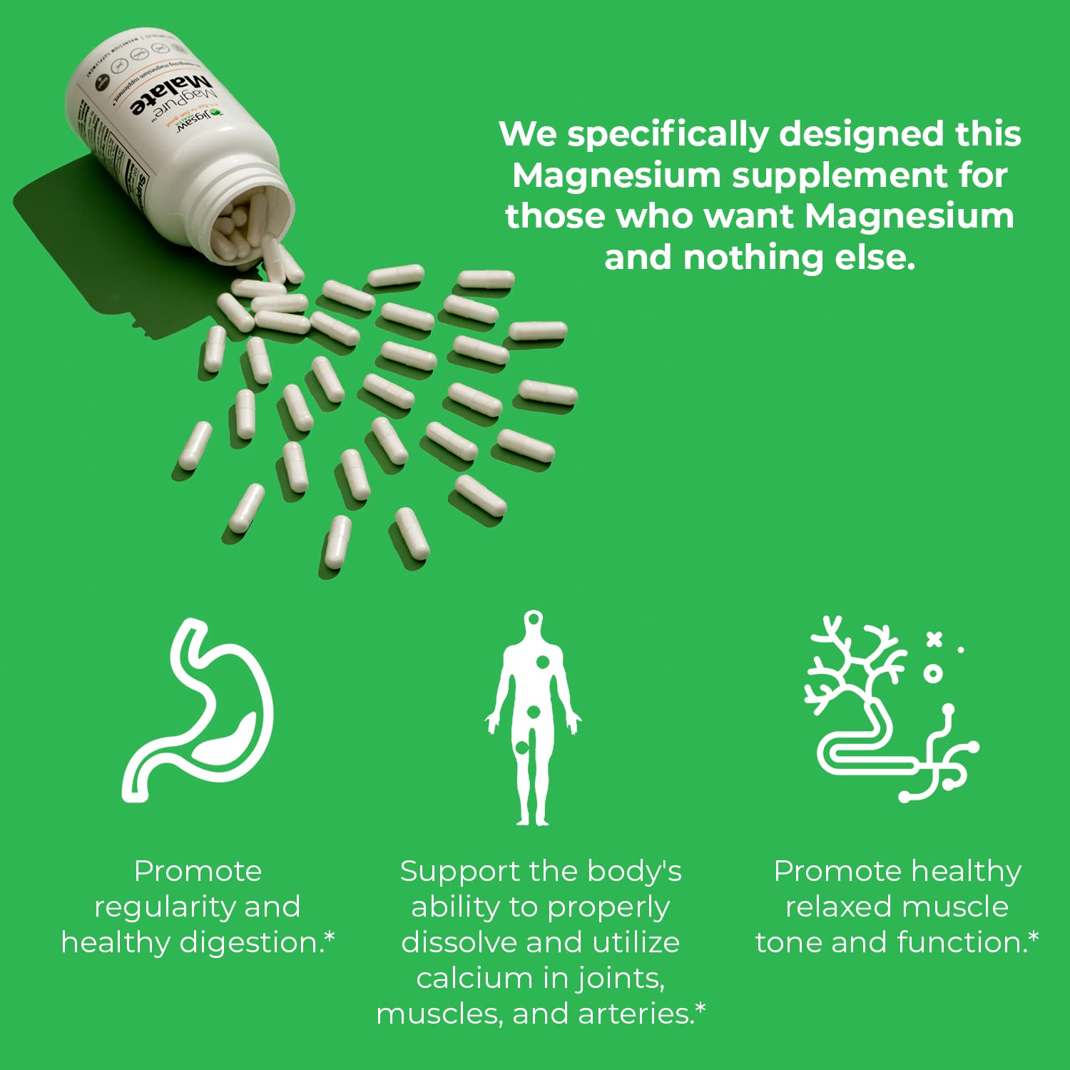 Foto 4 | Suplemento Magpure Malate Premium Magpure De Magnesio De Jigsaw Health, 120 Cápsulas - Venta Internacional.